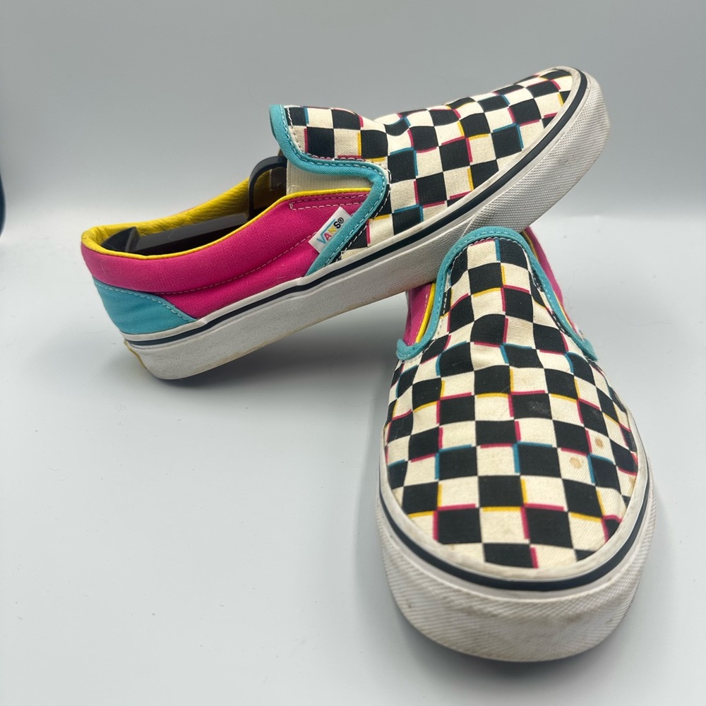 Vans Slip On Checkerboard Multicolor Unisex Y2K Retro Skate Grunge | M6 W7.5 - Picture 3 of 12